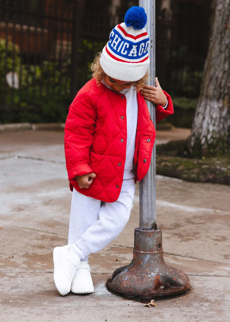 Toddler Mad Hatter Chicago Varsity Beanie - Royal & Red