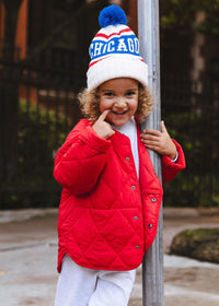 Toddler Mad Hatter Chicago Varsity Beanie - Royal & Red
