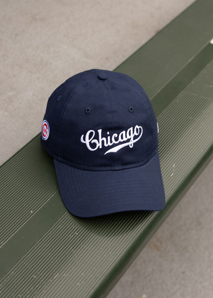 Chicago Cubs Vintage Logo Dad Hat - Navy