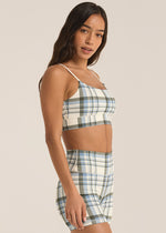 Shine Plaid Bra - Sandstone