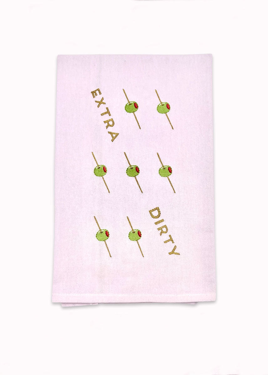 Extra Dirty Embroidered Tea Towel