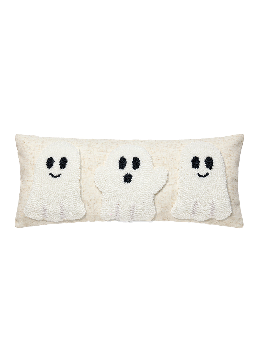 Ghost Trio Hook On Flax Pillow