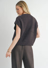 Peyton Oversized V-Neck Sweater Vest - Chocolate