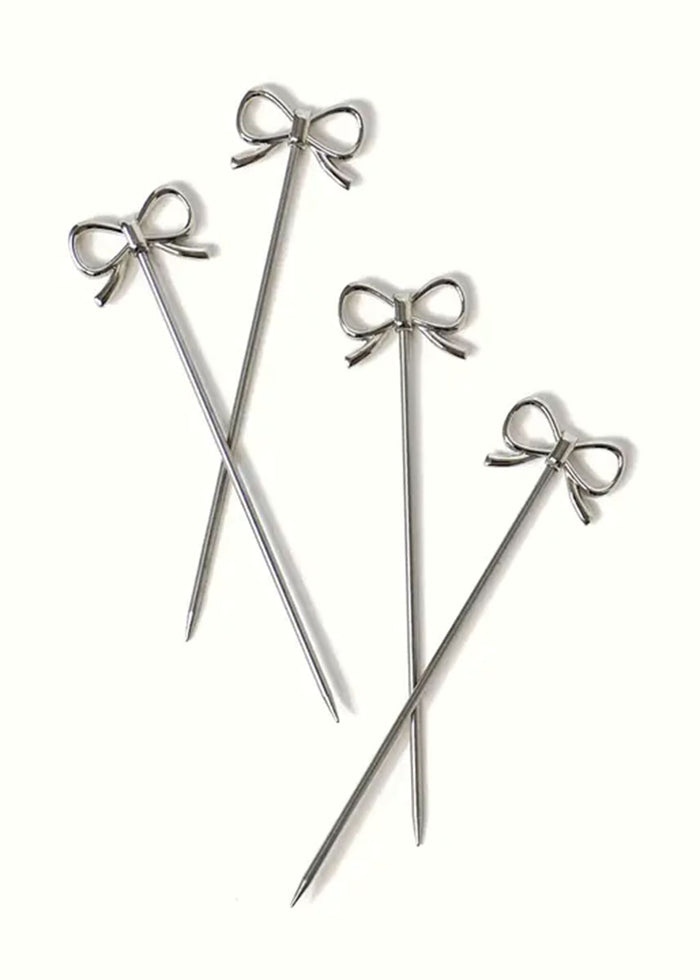 Silver Bow Cocktail Picks