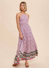 Annese Halter Floral Print Maxi Dress - Orchid