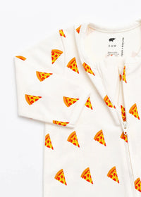 One Piece Zipper Jammies - Tiny Pizza