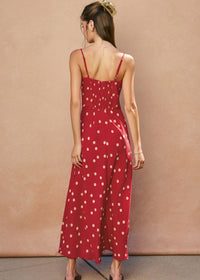 Show Out Polka Dot Maxi Dress - Red & Ivory