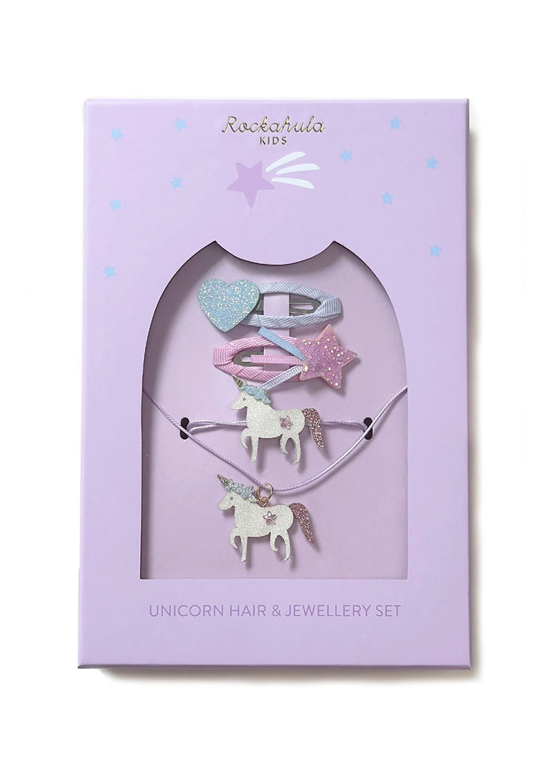 Unicorn Hair & Jewelry Set