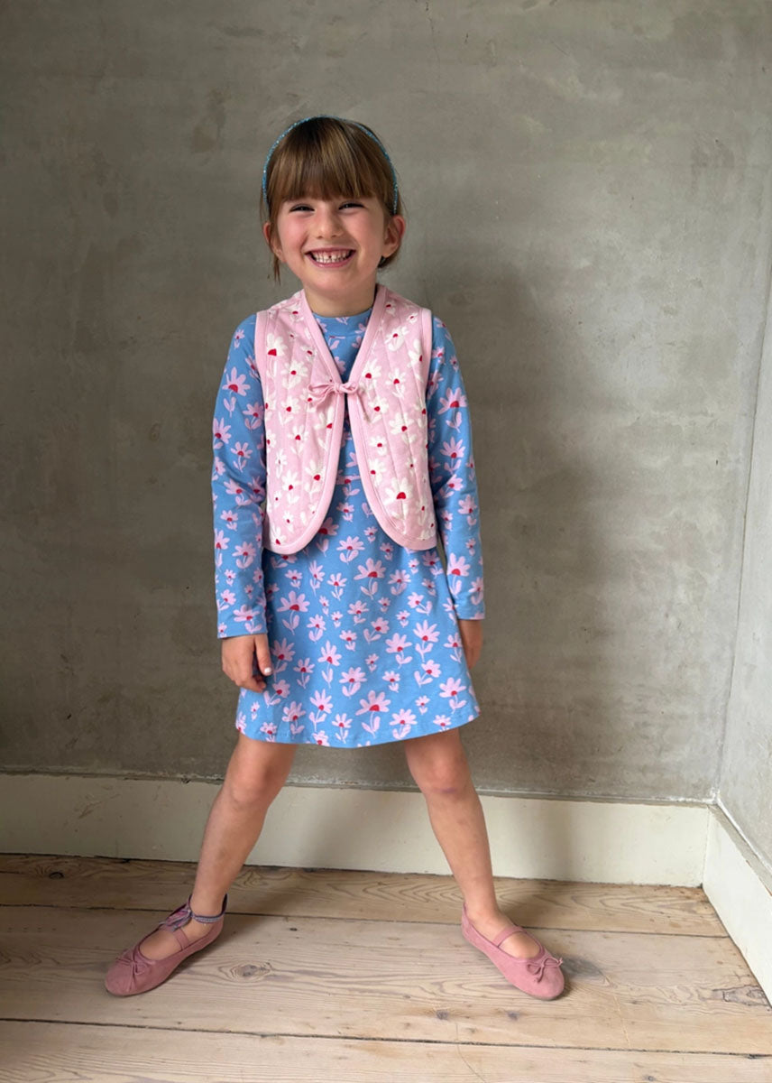 Flower Field Quilted Tie Vest - Peony