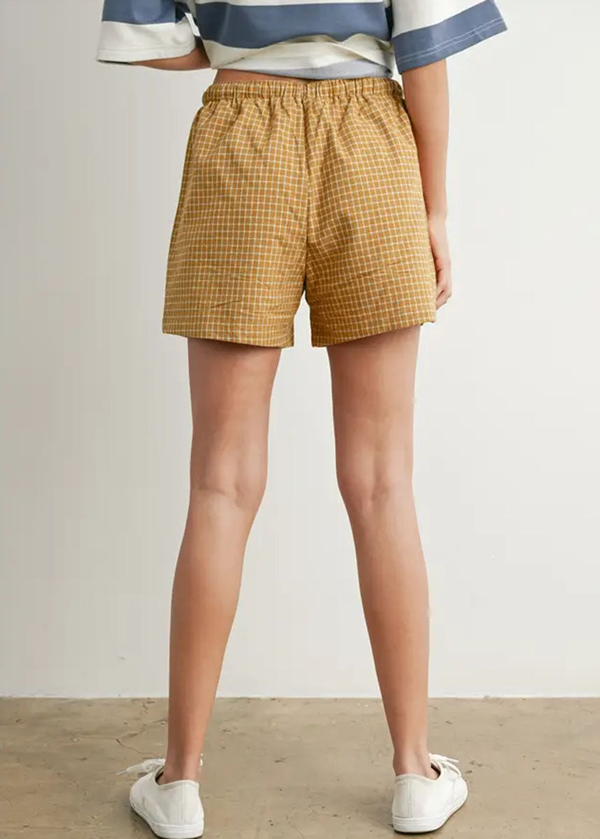 Averie Check Boxer Shorts - Khaki Multi