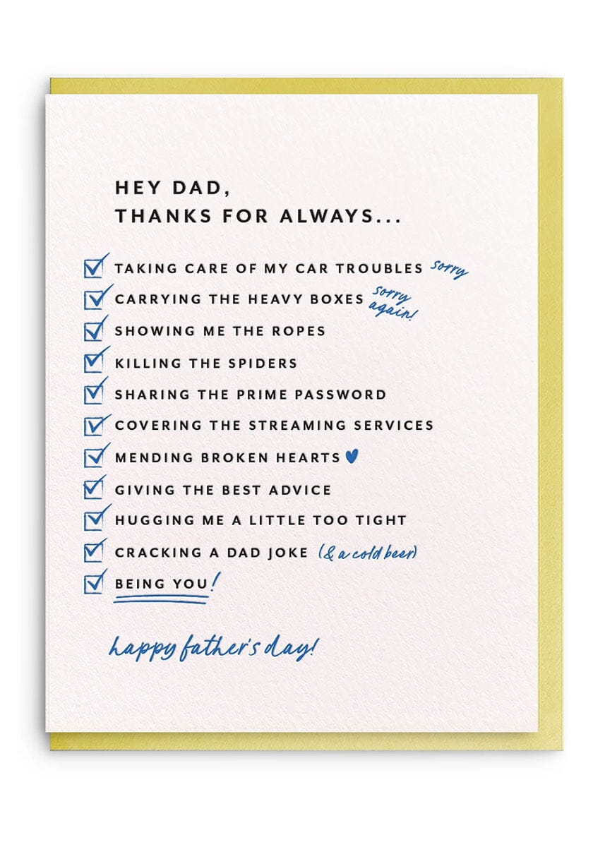 Dad List Father's Day Card