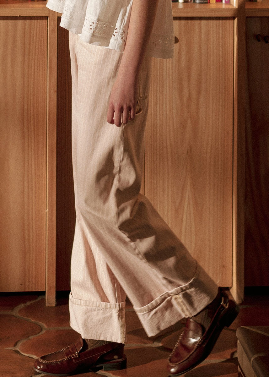 Rosie Striped Cuff Pant - Mauve