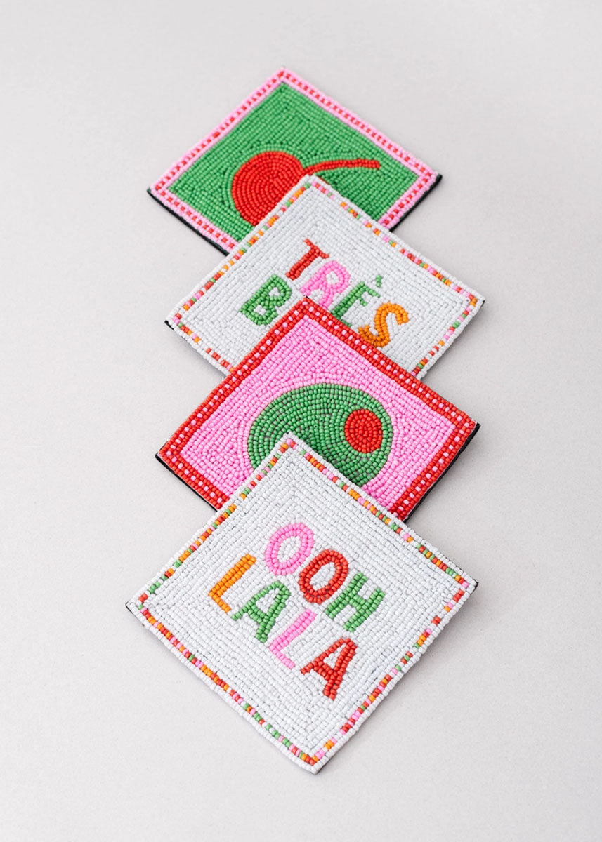 Beaded Cocktail Coasters (Set of 4)