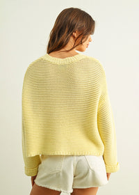 Hattie Round Neck Sweater - Pastel Yellow