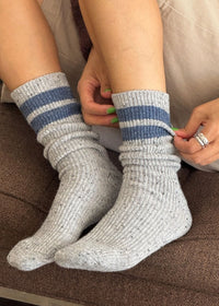 Snow Varsity Socks - Grey & Blue