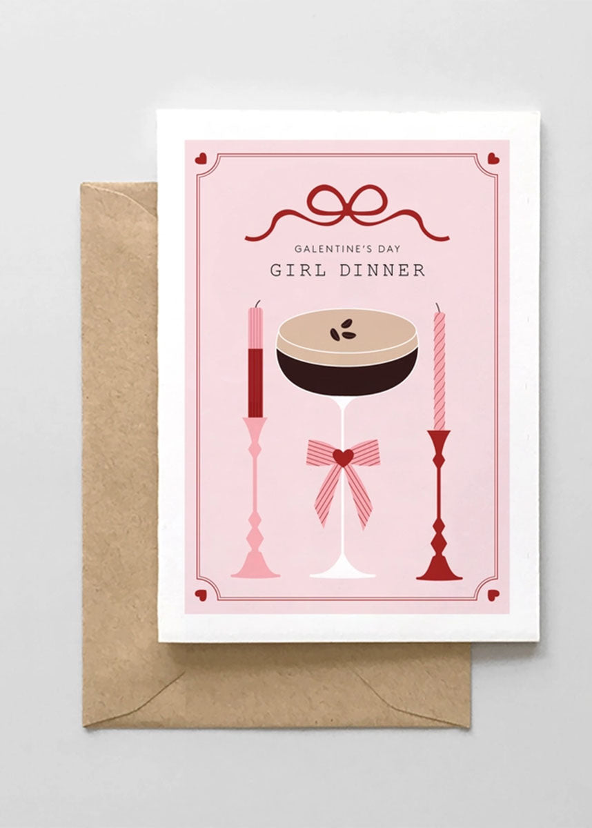 Girl Dinner Galentine's Card