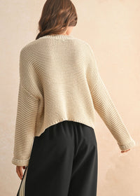 Hattie Round Neck Sweater - Cream