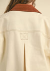 Salem Cord Collar Barn Jacket - Beige & Brown