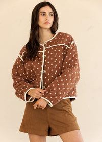 Wren Quilted Polka Dot Jacket - Brown Sand
