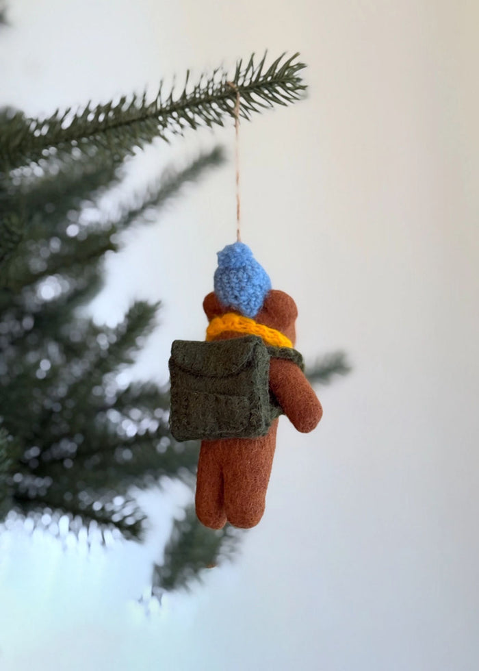 Bear Trekking Felt Ornament