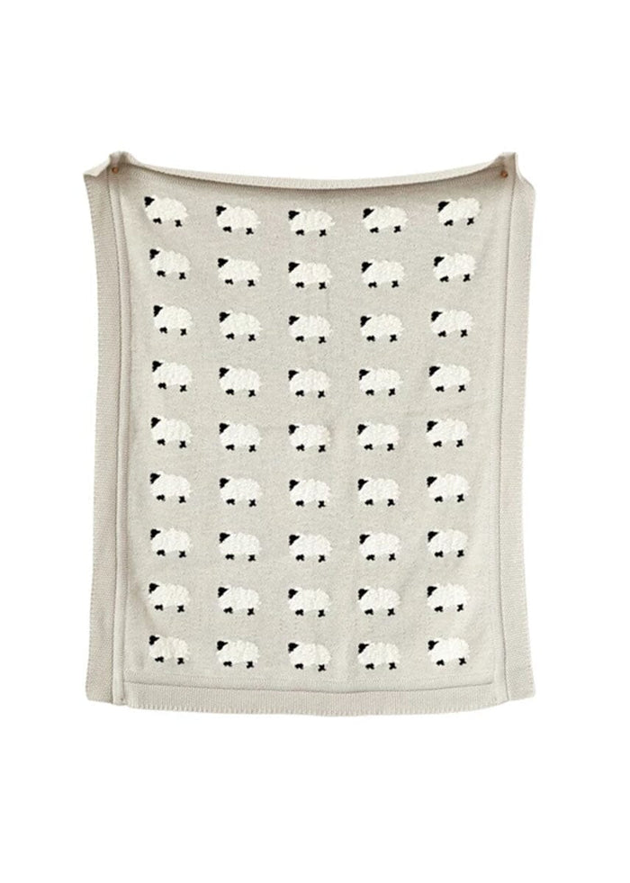 Knit Baby Blanket - Sheep