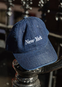 Toddler New York. Dad Hat - Dark Denim & White Embroidery