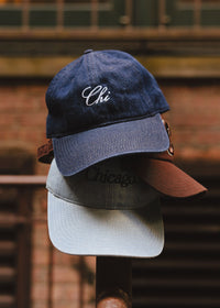 Chi Embroidered Dad Hat - Dark Denim