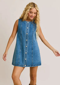 Remi Denim Mini Dress - Denim Blue