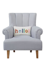 Hello Colorblock Hook Pillow