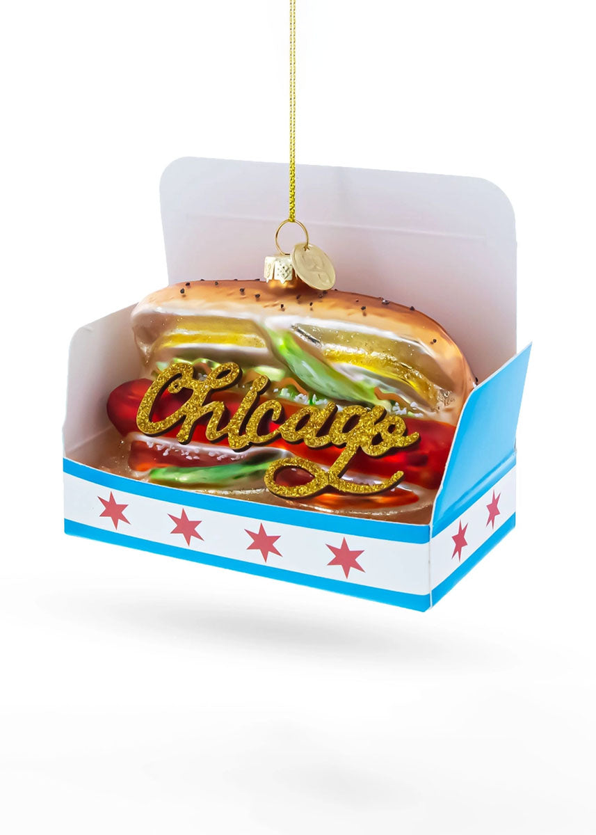 Classic Chicago Style Hot Dog Ornament