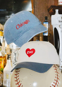 Chicago. Dad Hat - Denim & Red