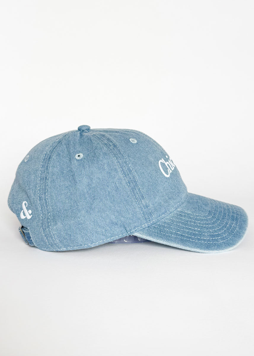 Chicago. Dad Hat - Denim & White Embroidery