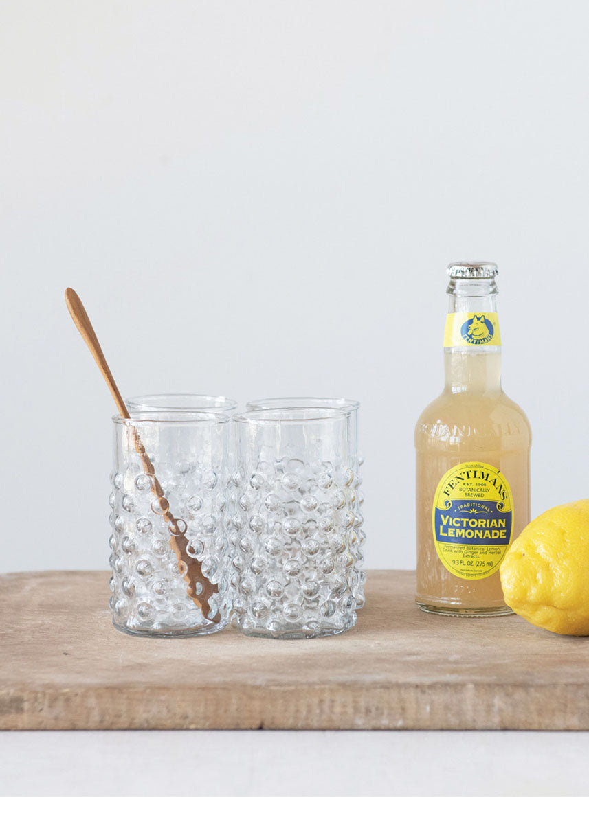 Clear Hobnail Drinking Glass