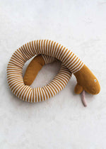 Striped Plush Snake - Mustard