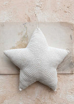 Crocheted Star Pillow - Cream