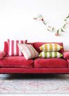 Striped Throw Pillow - Candy Apple Red