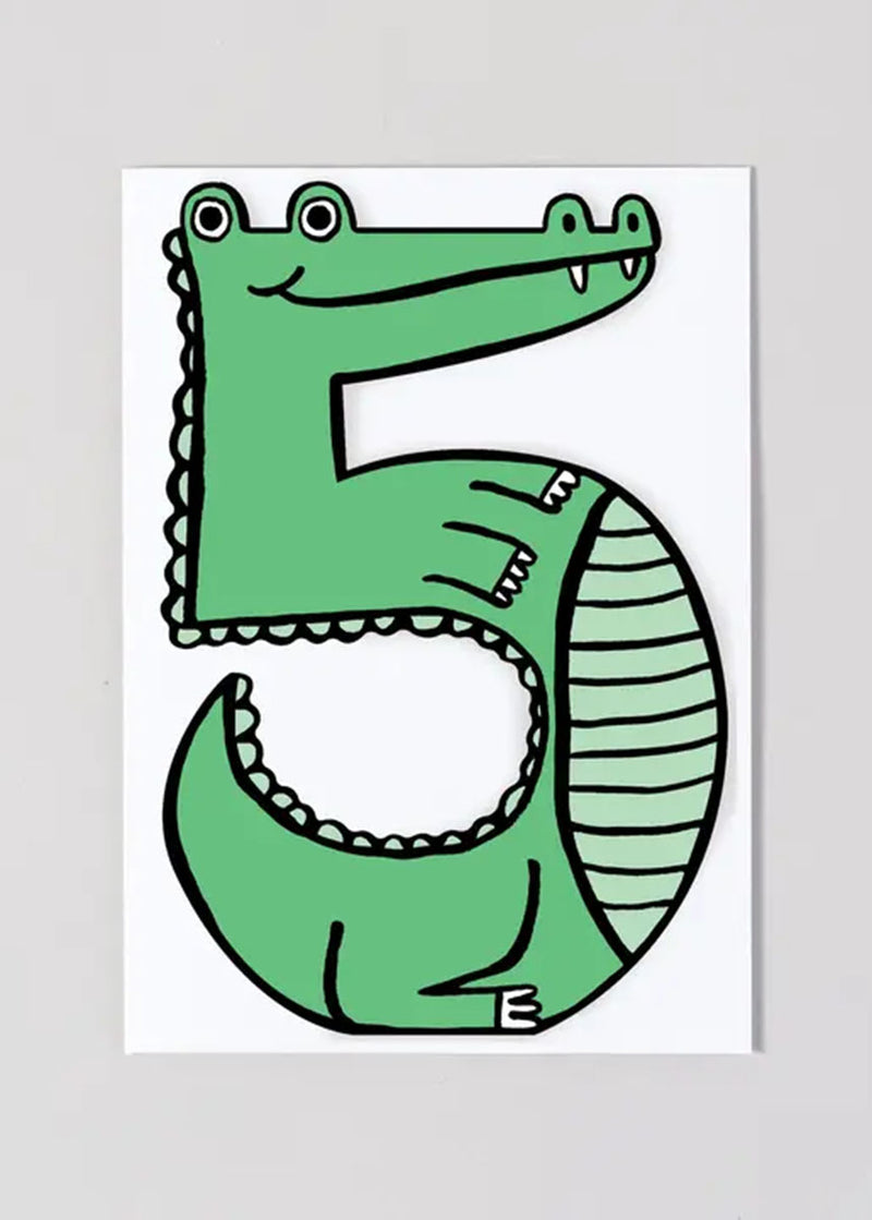 Croc 5th Birthday Card