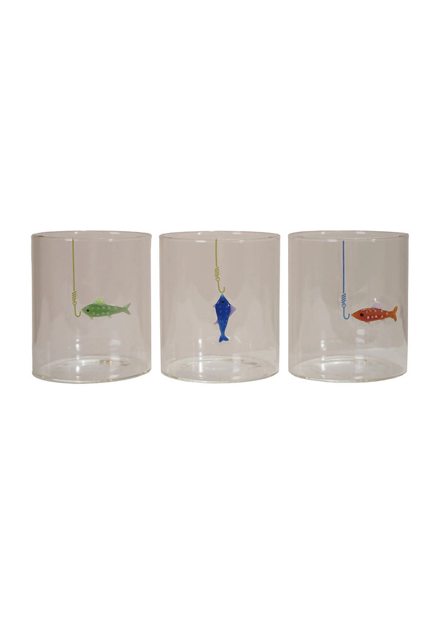 Fish On Hook Drinking Glass