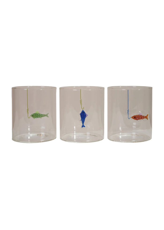 Fish On Hook Drinking Glass