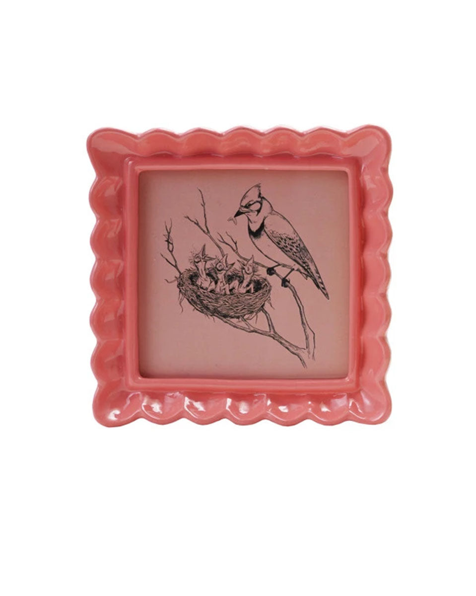Ruffled Picture Frame - Coral