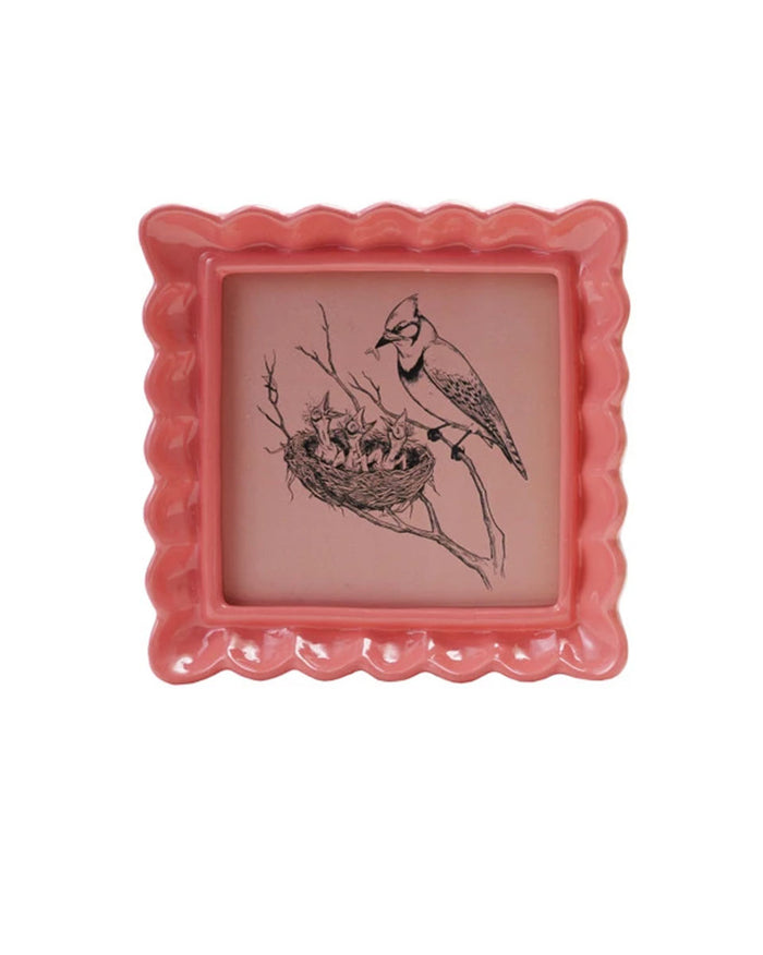 Ruffled Picture Frame - Coral