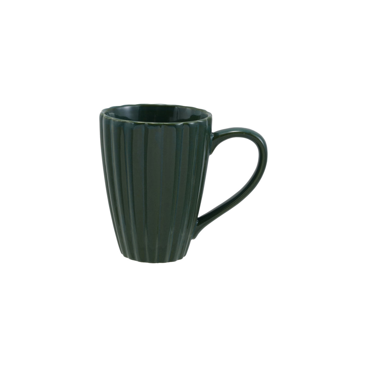 Ribbed Reactive Glaze Mug - Green