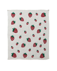 Knit Baby Blanket - Strawberries
