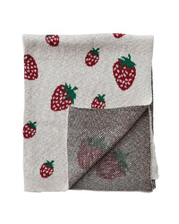 Knit Baby Blanket - Strawberries