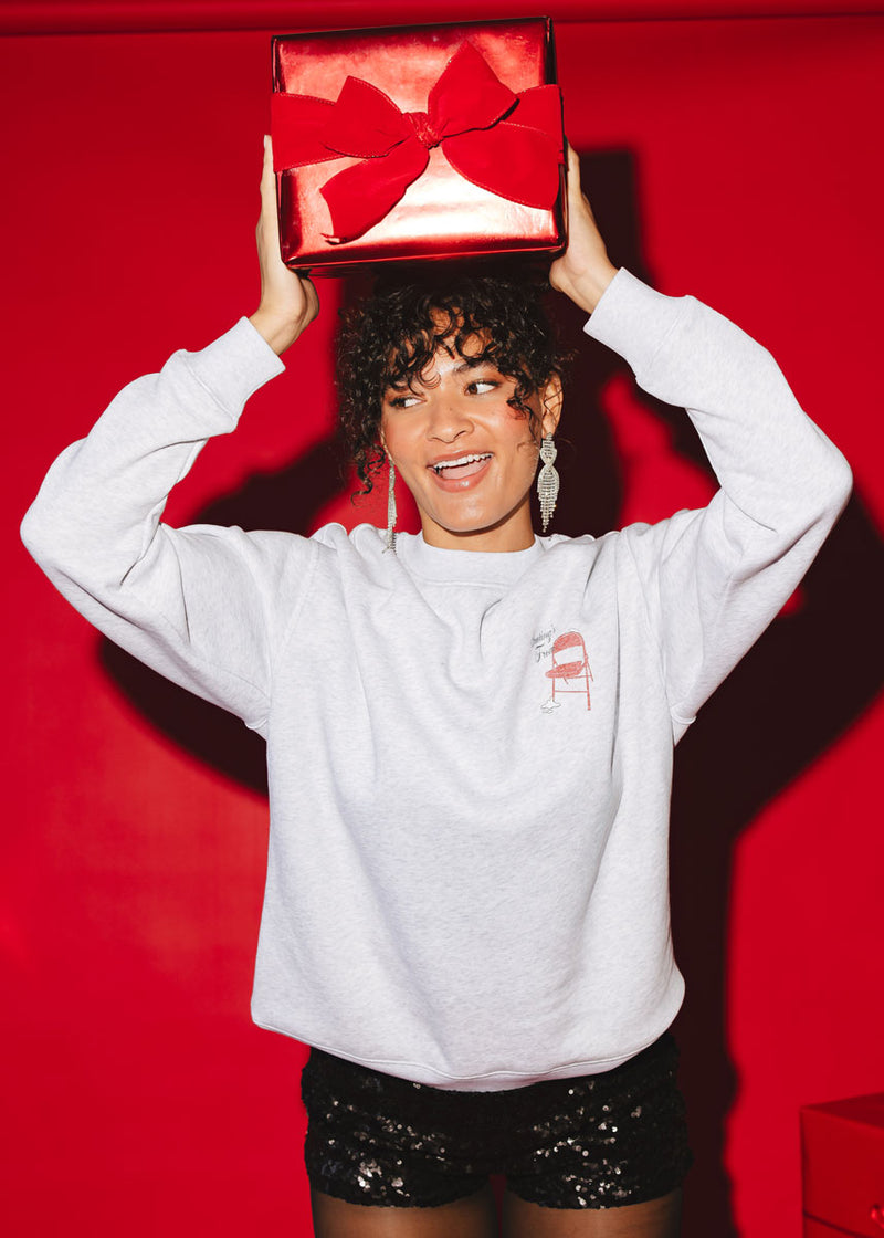 Greetings (Dibs) From Chi Crewneck Sweatshirt - Heather Grey