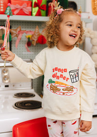 Santa Dinner Oversized Terry Sweatshirt