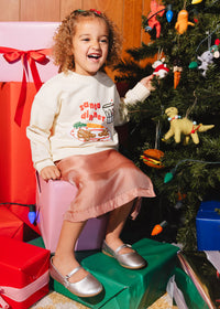 Santa Dinner Oversized Terry Sweatshirt