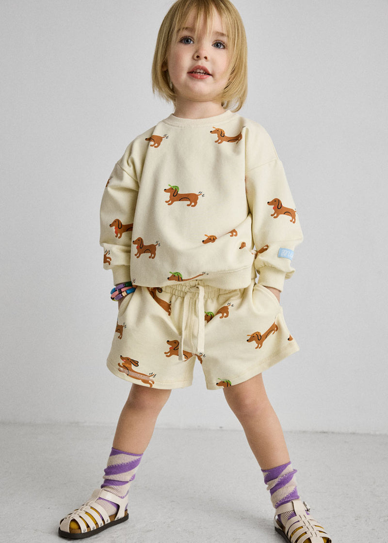 Wiener Dog Terry Oversized Sweatshort Set