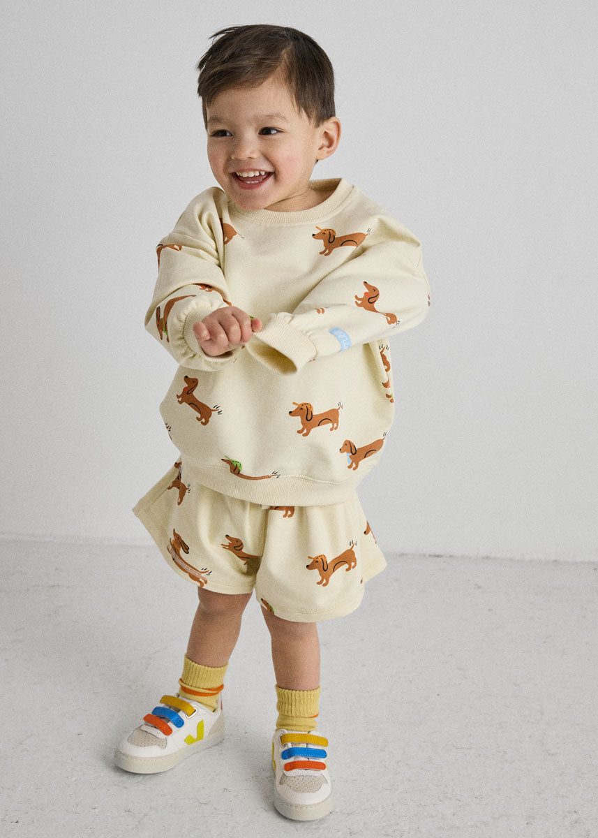 Wiener Dog Terry Oversized Sweatshort Set