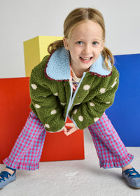 Polka Dot Printed Fleece Jacket
